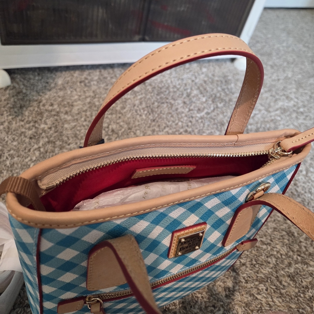 NWT Dooney & Bourke Gingham Small Handle Tote - Picture 2 of 8